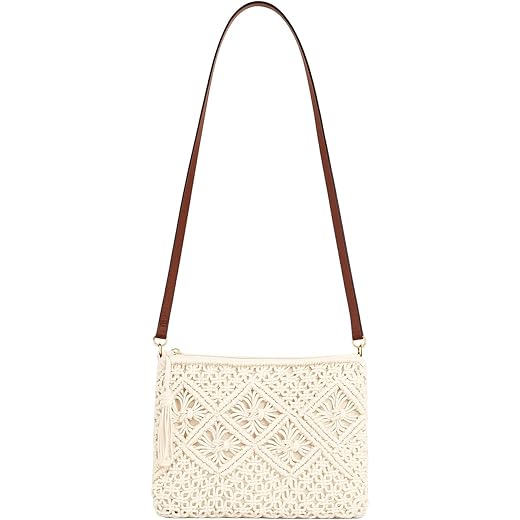 Macrame Shoulder Bag Off White 25 cm