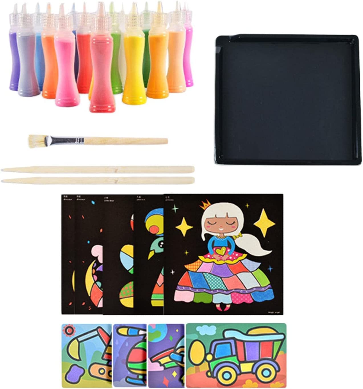 Amazon.co.jp: 砂絵 セット 27枚サンドアートペインティングカード