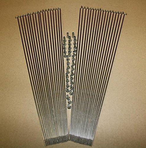 cn Spoke 38 STK.Edelstahl Nirosta Speichen 2mm Fahrradspeichen m.Nippel Silber 268mm Cover