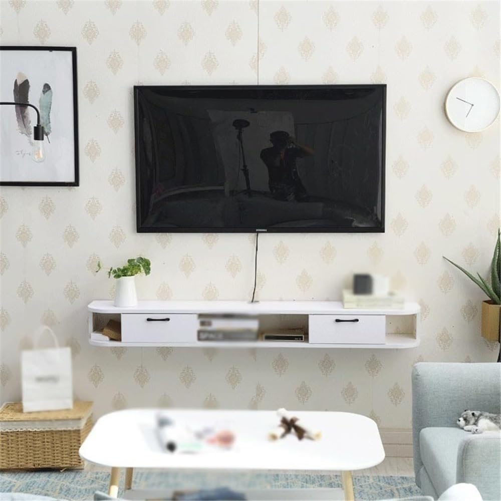 Konsola telewizyjna Wiszący stojak pod telewizor, szafka ścienna pod telewizor do salonu, jadalni, sypialni stolik pod telewizor w salonie(Natural)