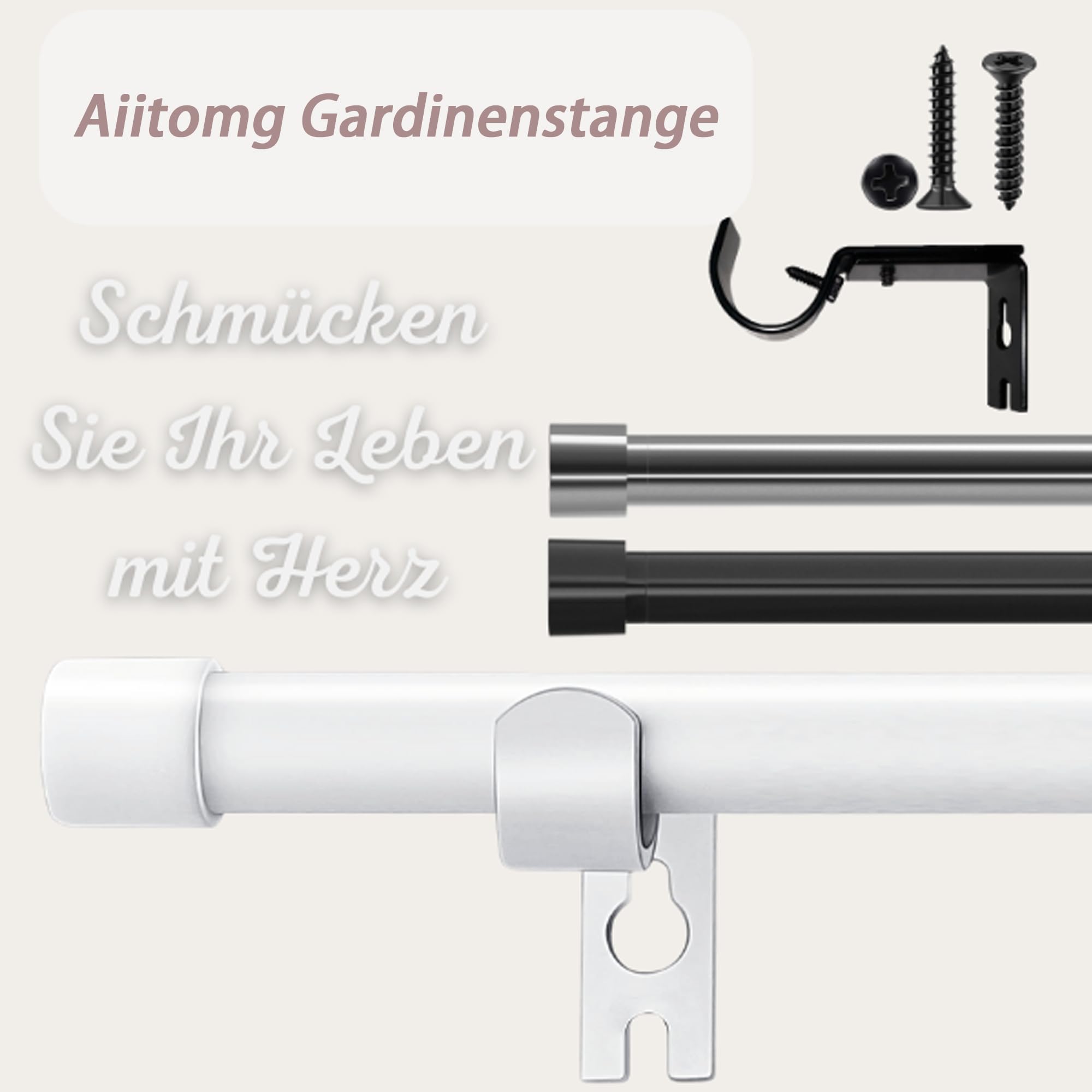 Tringle à Rideaux Extensible 3m - Noir Mat Pour Porte Ou Fenêtre