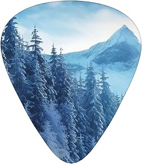 Winter Mountain Guitar Picks 12 Pack Bass Picks with Organizer Box Guitar Plectrum Includes Thin Medium Heavy Guitar Picks Ukulele Picks for Bass Acoustic Electric Guitars