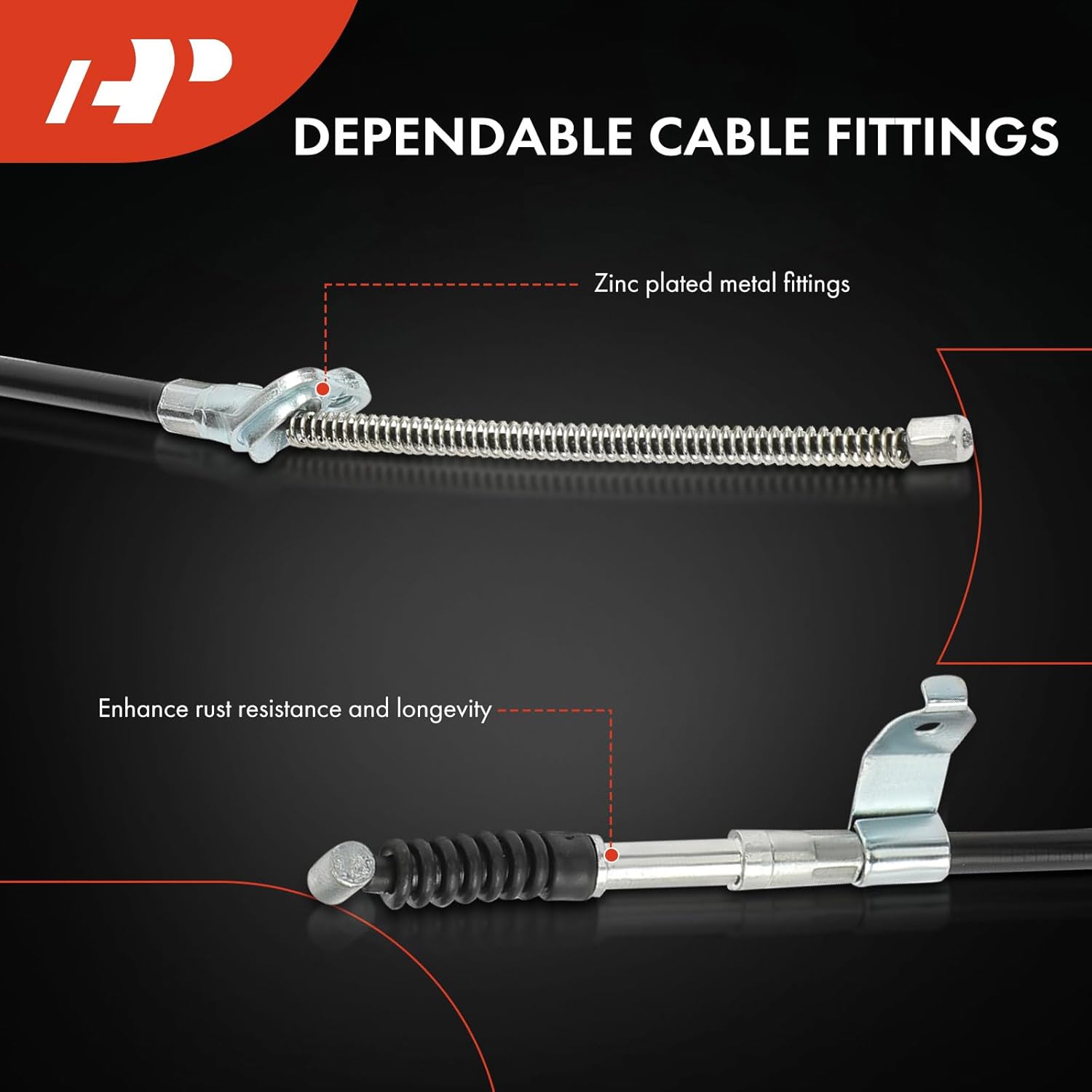 A-Premium Rear Driver and Passenger Side Parking Brake Cable Assembly Compatible with Pontiac Models: Vibe 2005 2006 2007 2008, 2-PC Set - Replace# 88973996, 88973994