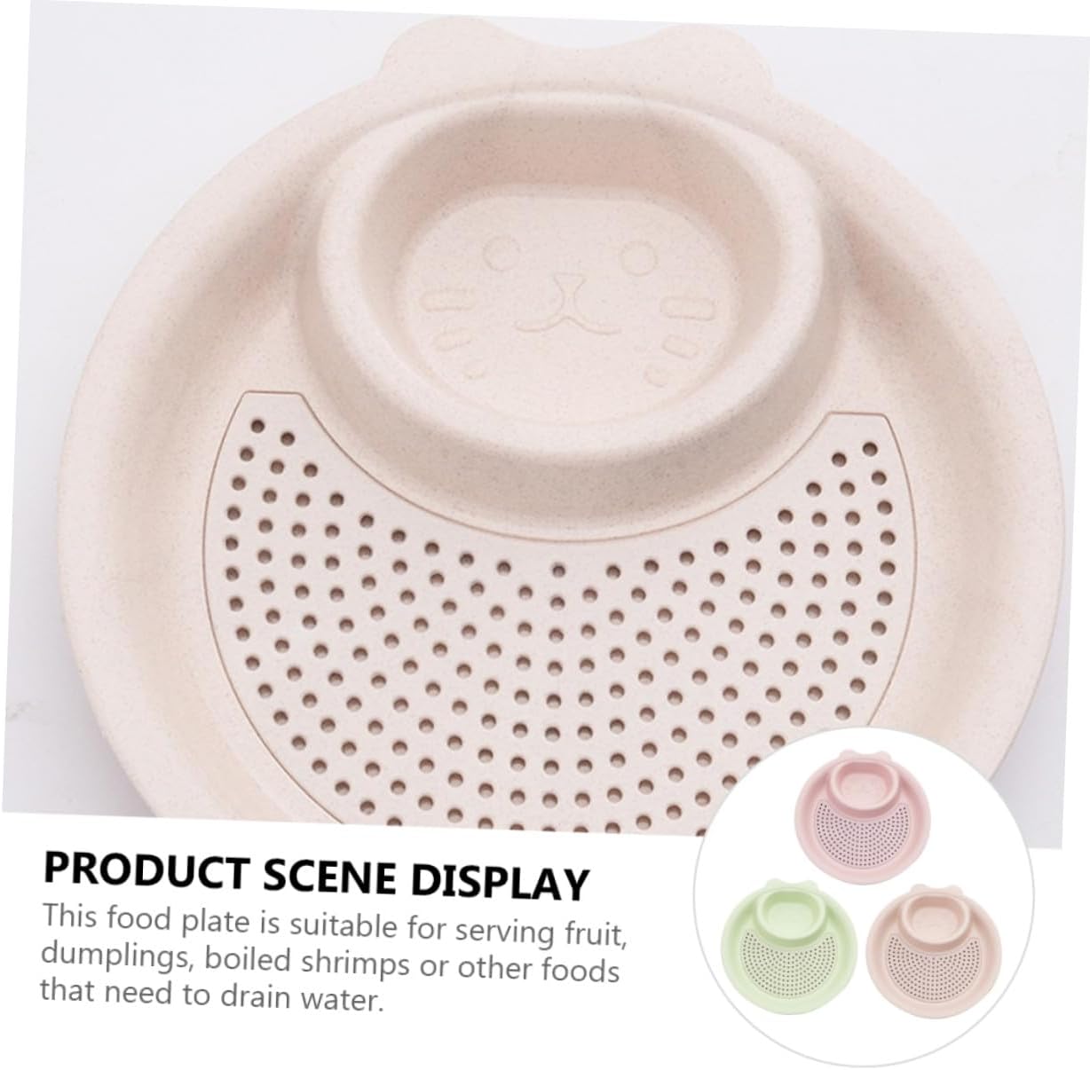 3pcs Plastic Dipping Plates Double Layer Draining Dish for Dumplings