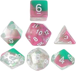 NUSITOU 7 Pçs Dados Facetados Mini Presentes Mesas De Plástico Presentes De Cristal Dados De Barra Empilhamento Jogo De Dados Conjunto De Dados Poliédricos Dados De Poliedro Dados De