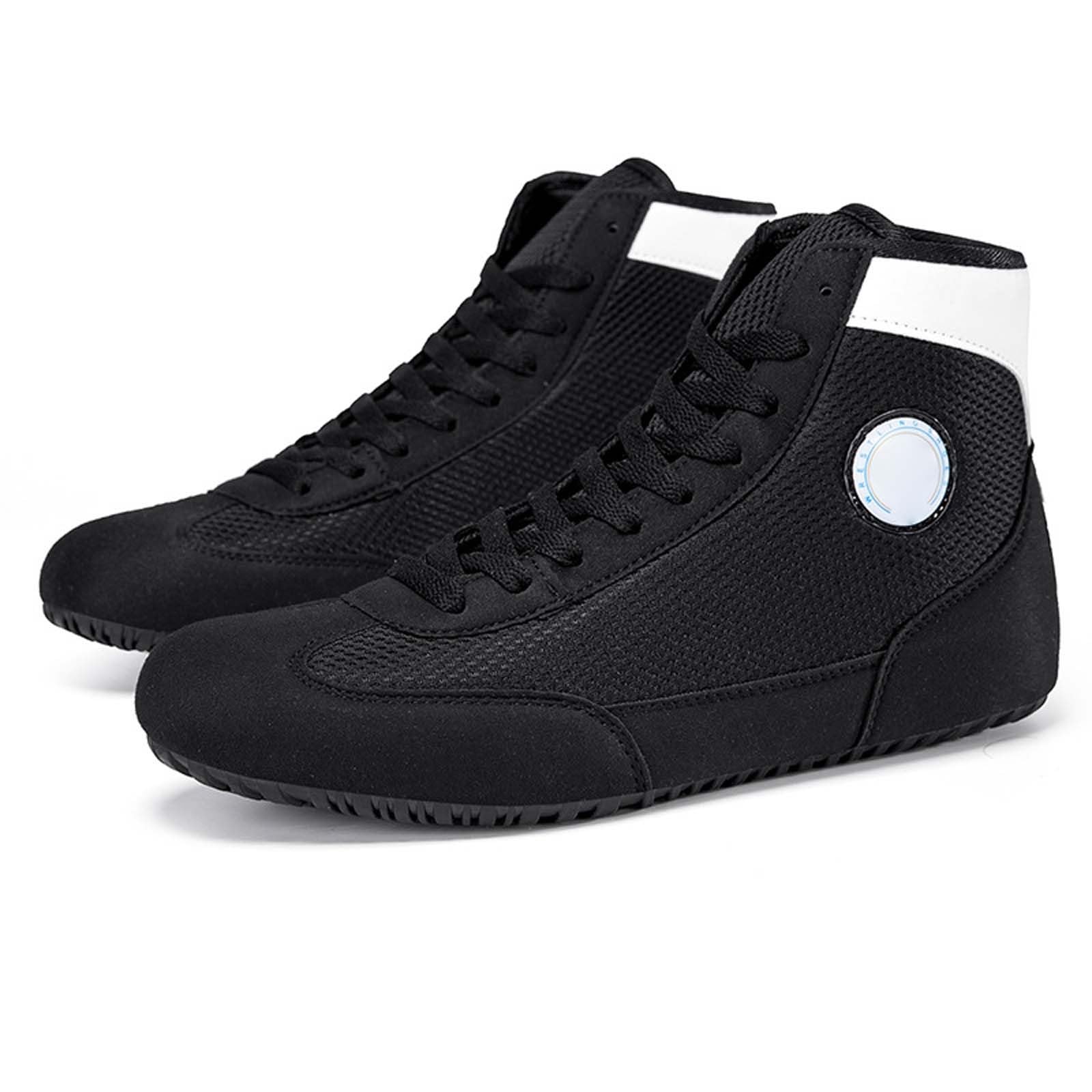 Chaussures de Boxe Montantes d'entraînement, Respirantes, avec Maintien de la Cheville, idéales pour la Lutte et Le Fitness.#Z