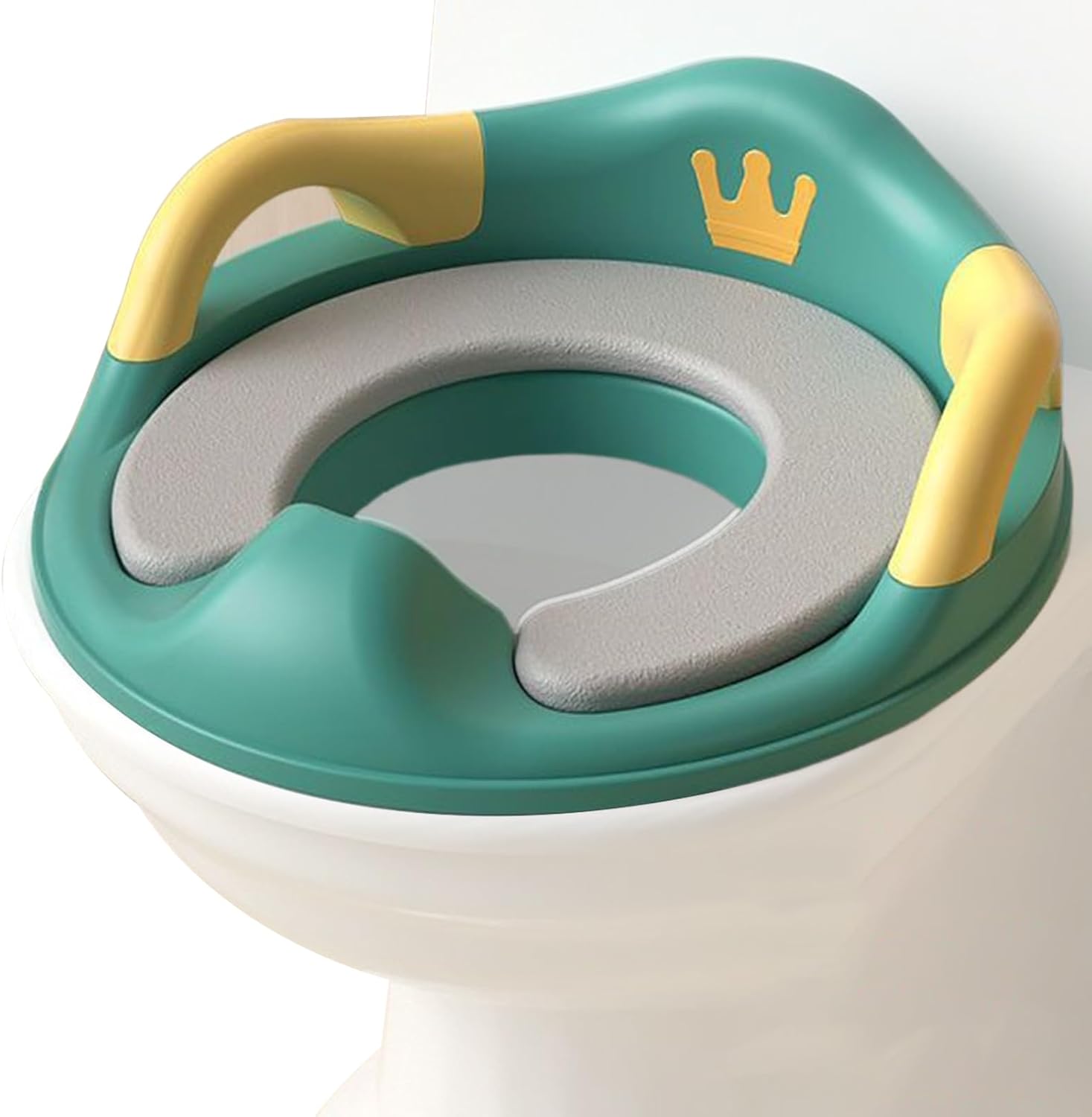 Kids Toilet Seat With Handle, Non-Slip Potty Trainer Seat, Anti-Stick Detachable Toilet Training Chair For, Bathroom, Travel, Camping, Easy Clean, 14.57x13.39x3.94 In