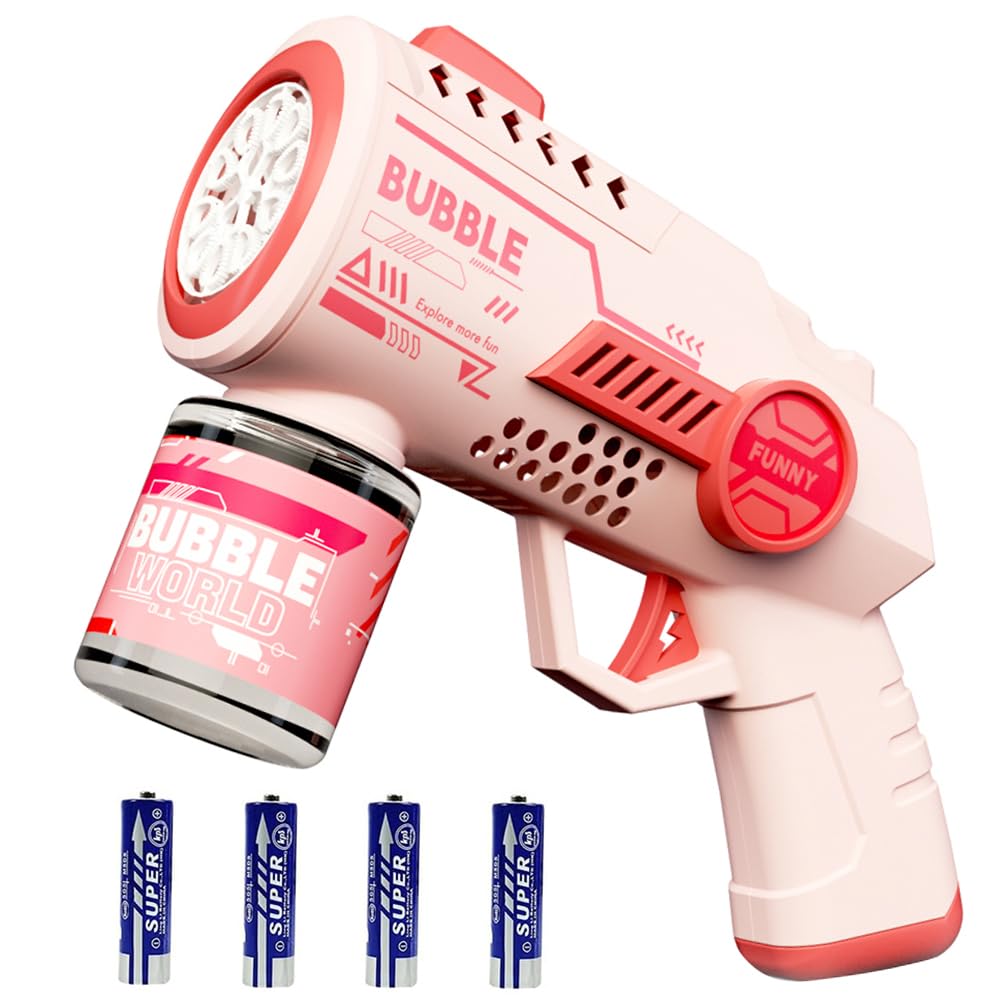 Bubble Machine, Bubble Gun for Kids, Automatic Bubble Machine with Solution, Summer Outdoors Wedding Toys Gifts for Boys Girls — image 1