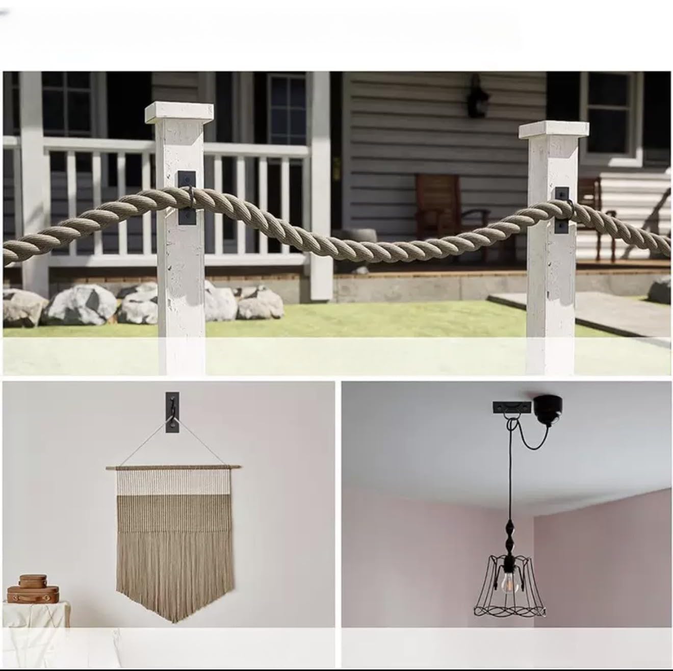 Gancho de para techo para Columpio 450kg para acero Inoxidable 304 Rotación 360 Grados Kit para montaje Pared Jardín Silla Colgante