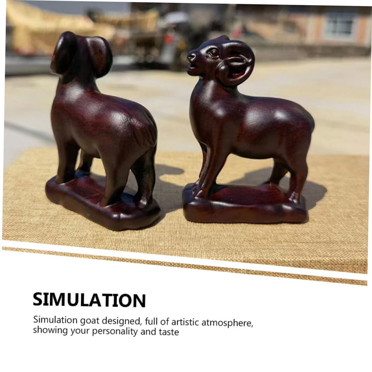 Kisangel 2 Sätze Ziegen Statue Dekofigur Kunstvolle Ziegen Skulptur Für Heimdekoration Tiermodell Für Wohnzimmer Und Schreibtisch 2 Stück * 2