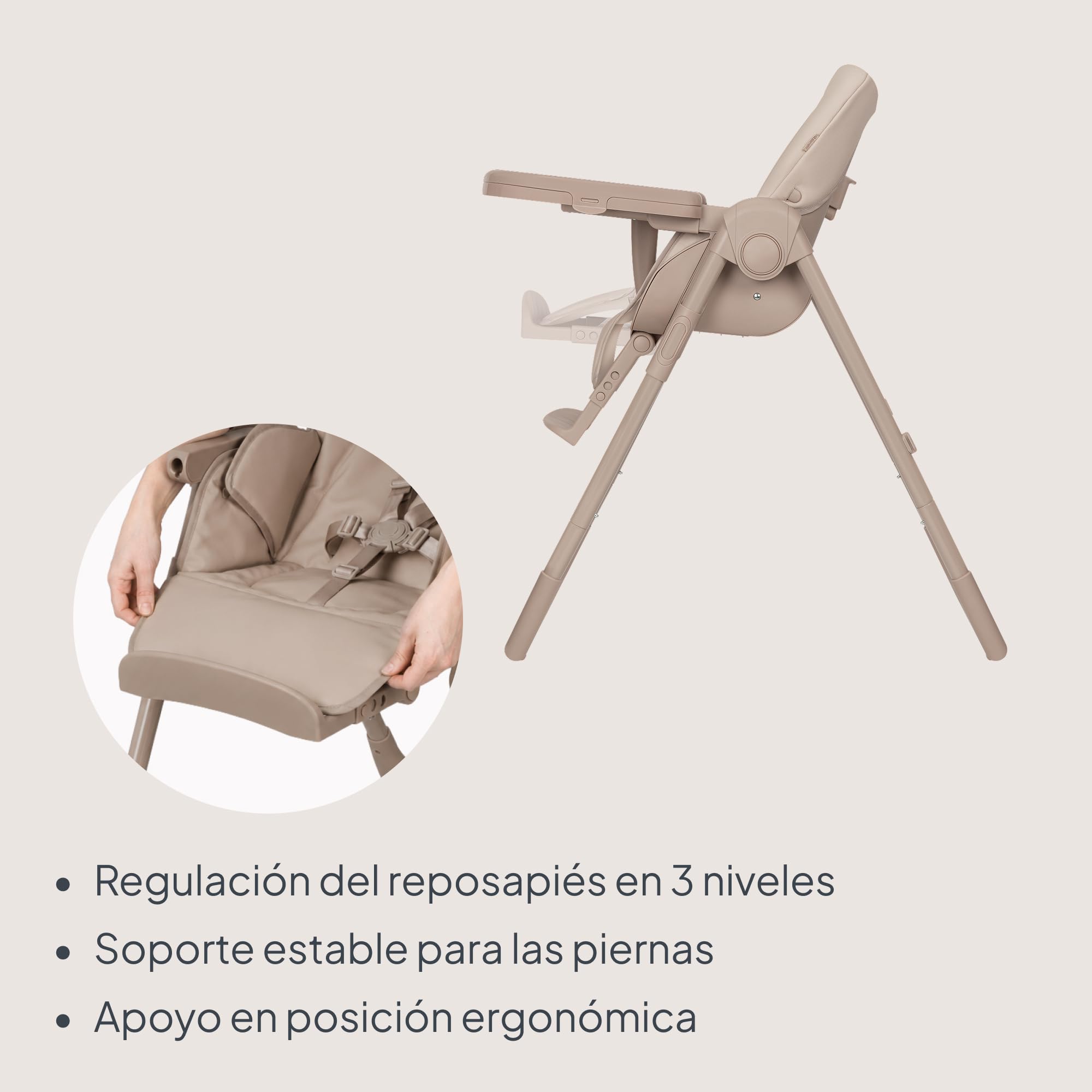 Lionelo Linn Plus Trona para Bebe 2 en 1 hasta 15 kg, Trona con Funcion Hamaca Desde el Nacimiento, Plegable, Ruedas, Regulacion con una Mano, 6 Alturas, 3 Posiciones, Bandeja Lavavajillas