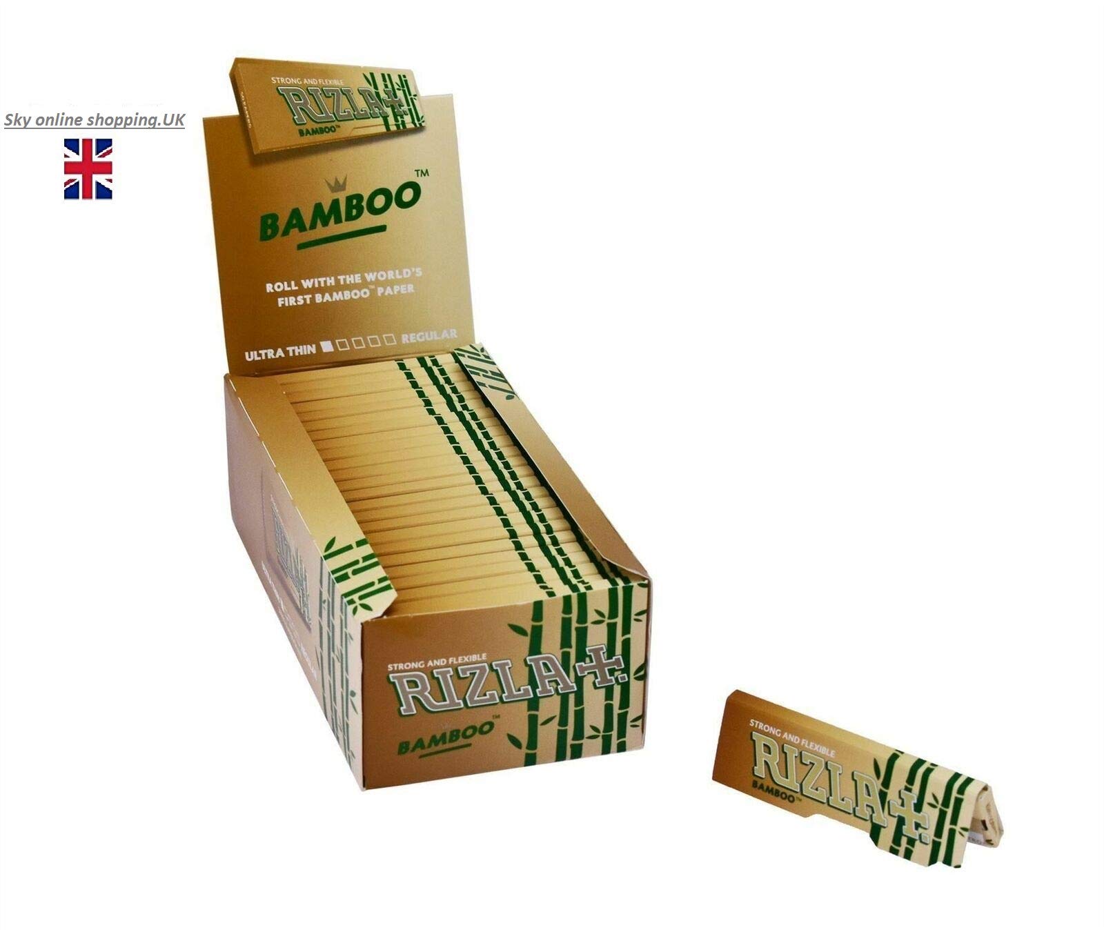 Rizla Rolling Papers Regular Size by SOS (25 Booklets, Bamboo)