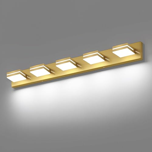 Miniatura 24 de SineRise - Lámpara LED para tocador de baño - Moderna lámpara regulable de acrílico con acabado blanco mate para iluminación de pared sobre el