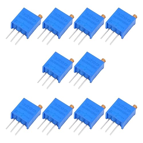 Miniatura 9 de Fielect 20 potenciómetros de recortadora de 100 K ohmios 3296W-104 de película de carbono multigiro, potenciómetro variable de 3 pines