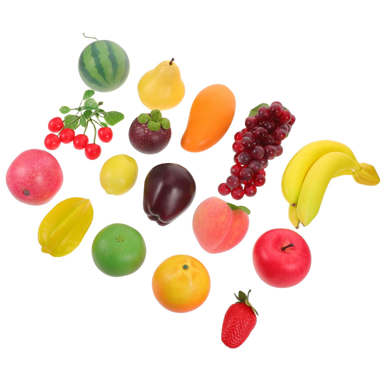 Mikikit 16 Pezzi Frutti Artificiali Realistici Decorativi Figurine Frutta Finta Colorata per Insegnamento in Classe Ornamenti da Tavolo e Vetrina per Festival e Arredamento