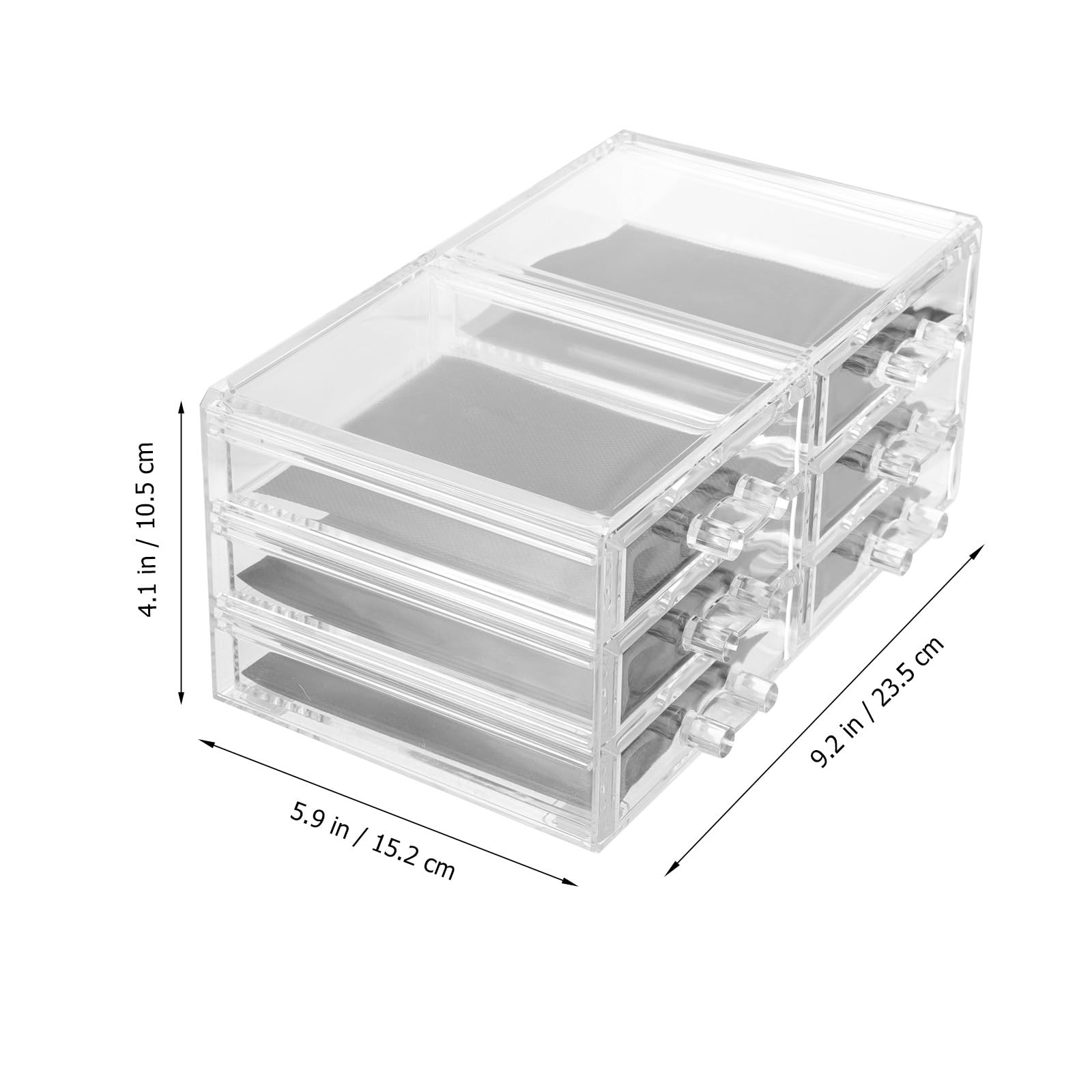 Organizzatore per Trucchi Acrilico Trasparente 3 Cassetti, Grande Capacità, Portatile per Conservare Cosmetici e Strumenti, Elegante e Funzionale per Bagno o Vanity