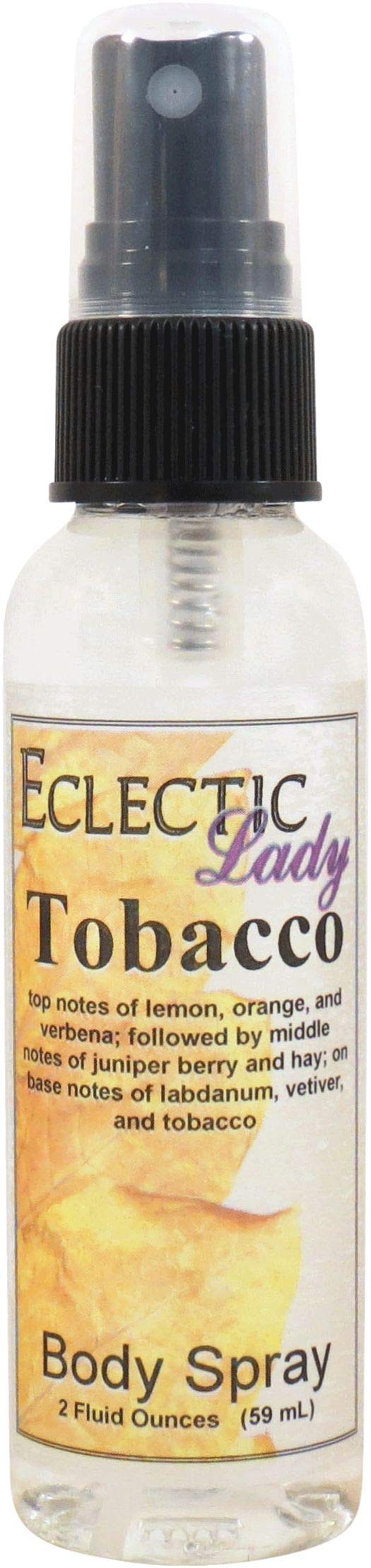 Eclectic Lady Tobacco Body Spray, 2 ounces, Body Mist for Women with Clean, Light & Gentle Fragrance, Cologne with Soft, Subtle Aroma For Daily Use