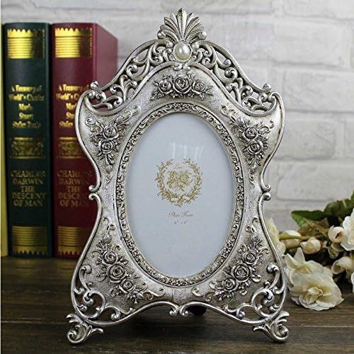 Picture Frame 6" Resin Oval Metallic Magic Tabletop Resin Picture Photo Frame For Wedding Gift Home Decor 1 Pcs