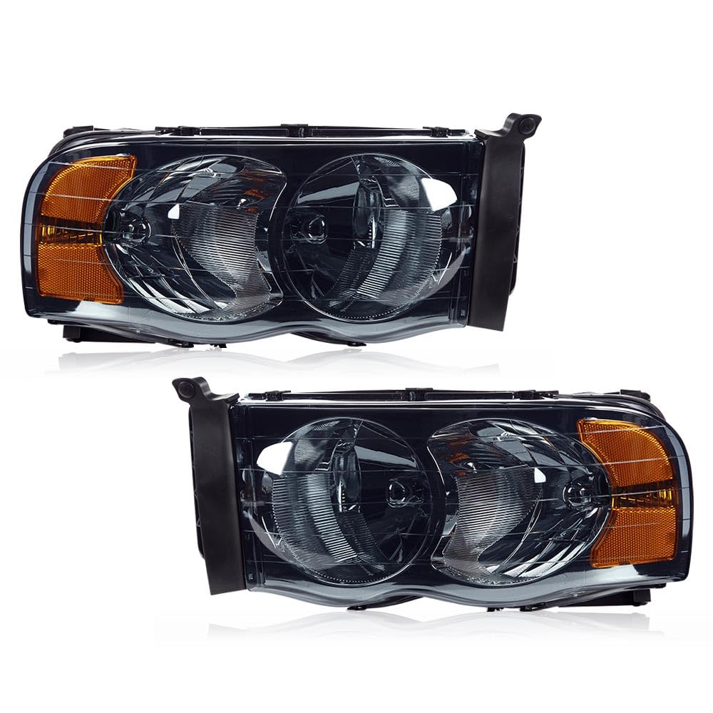 ALLGOOD Headlights Assembly Front Headlamp, Compatible with Dodge Ram 1500 2002-2005, Fit Dodge Ram 2500 3500 2003-2005,Driver & Passenger Side, Smoky