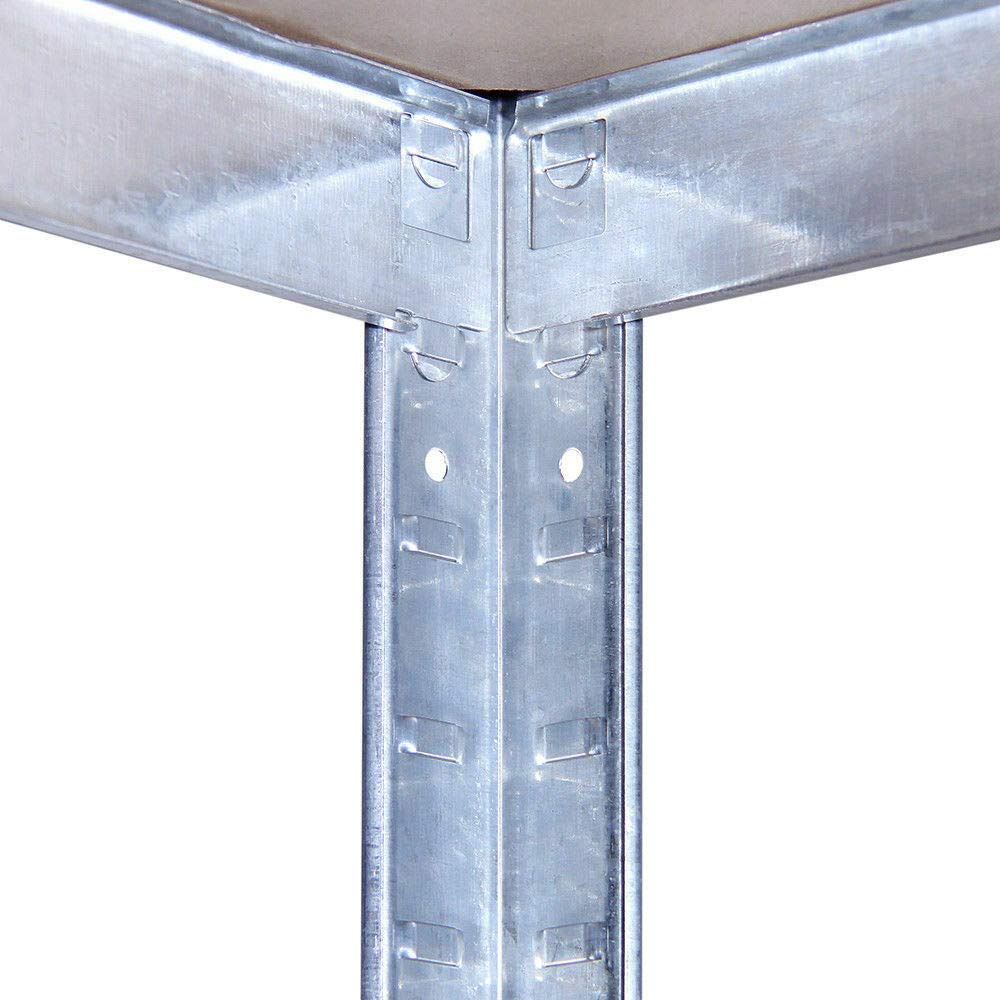 Étagère de rangement robuste en métal galvanisé - Charge maximale : 875 kg - 5 étagères solides en MDF - Hauteur réglable - 180 x 90 x 40 cm
