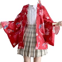 Sweet Lolita Girls Kimono Cardigan Women Japanese Cute Print Anime Cosplay Robe Beach Cover Up Top