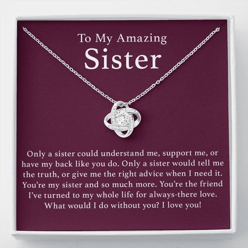 rakva925 Sterling Silver Gift Sister Necklace, Sister Gift, Gift For Sister From Sister, Sister Birthday Necklace Gift, Sister Gift From Brother, Sister Jewelry Gift