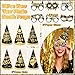 New Year Decorations 2026, Black Gold New Years Eve Party Supplies 2026 with Happy New Year Banner Cone Hat Paper Glasses Fringe Curtains 32inch 2026 Balloons for Happy New Years 2026 Decorations