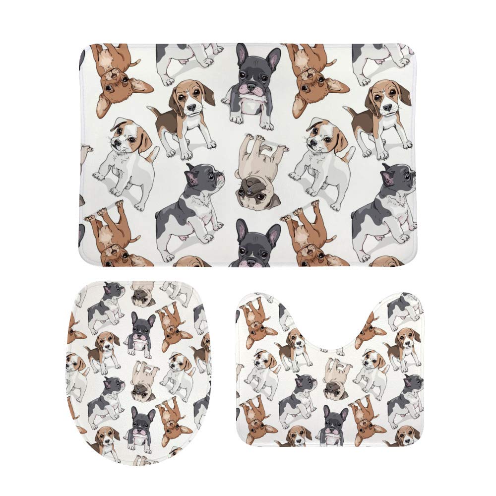 Tapis de salle de bain motif chiots pour une ambiance de douche cosy