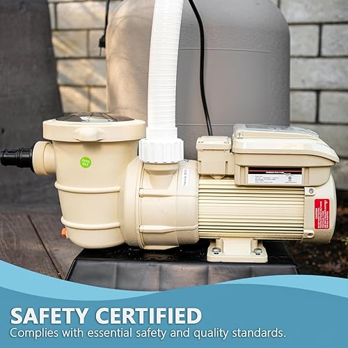 Miniatura 8 de XtremepowerUS Bomba de piscina de velocidad variable de 1.5 HP, adaptador de montaje de 1.5 pulgadas, 3 velocidades, panel LCD temporizador, 115230 V
