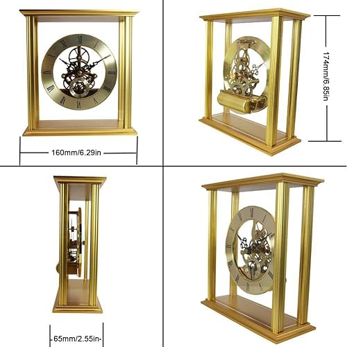 Miniatura 9 de ikasus Reloj de pared con engranajes móviles, reloj de pared industrial grande steampunk de 5.118 in, relojes de pared de metal dorado antiguo con