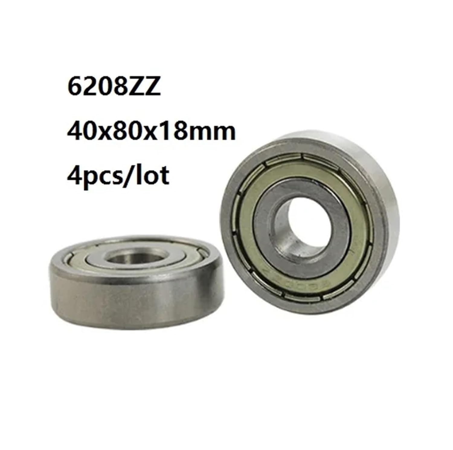 4pcs/lot 40x80x18mm 6208ZZ 6208Z 6208 Bearings 40 * 80 * 18mm Double Seal Deep Groove Ball Bearing