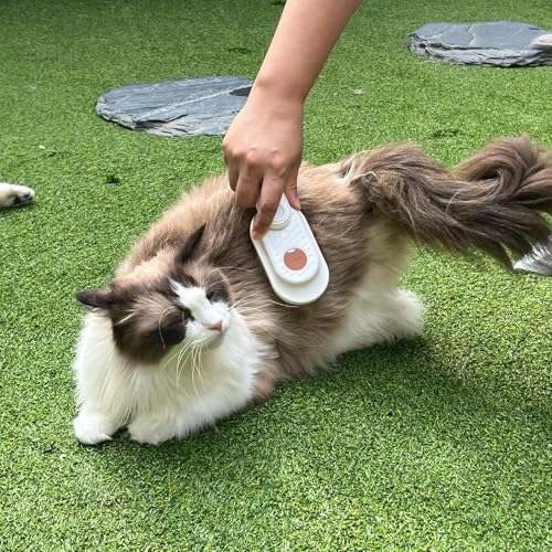 Image of Enhanced 3-in-1 Cat Steam Brush With Larger Spray Misting, Long Steamy Comb for undercoat Shedding, Hair Removal & Cleaning, Water Brush for Indoor Long Hair Cat, Dog, Rabbit (Brown)