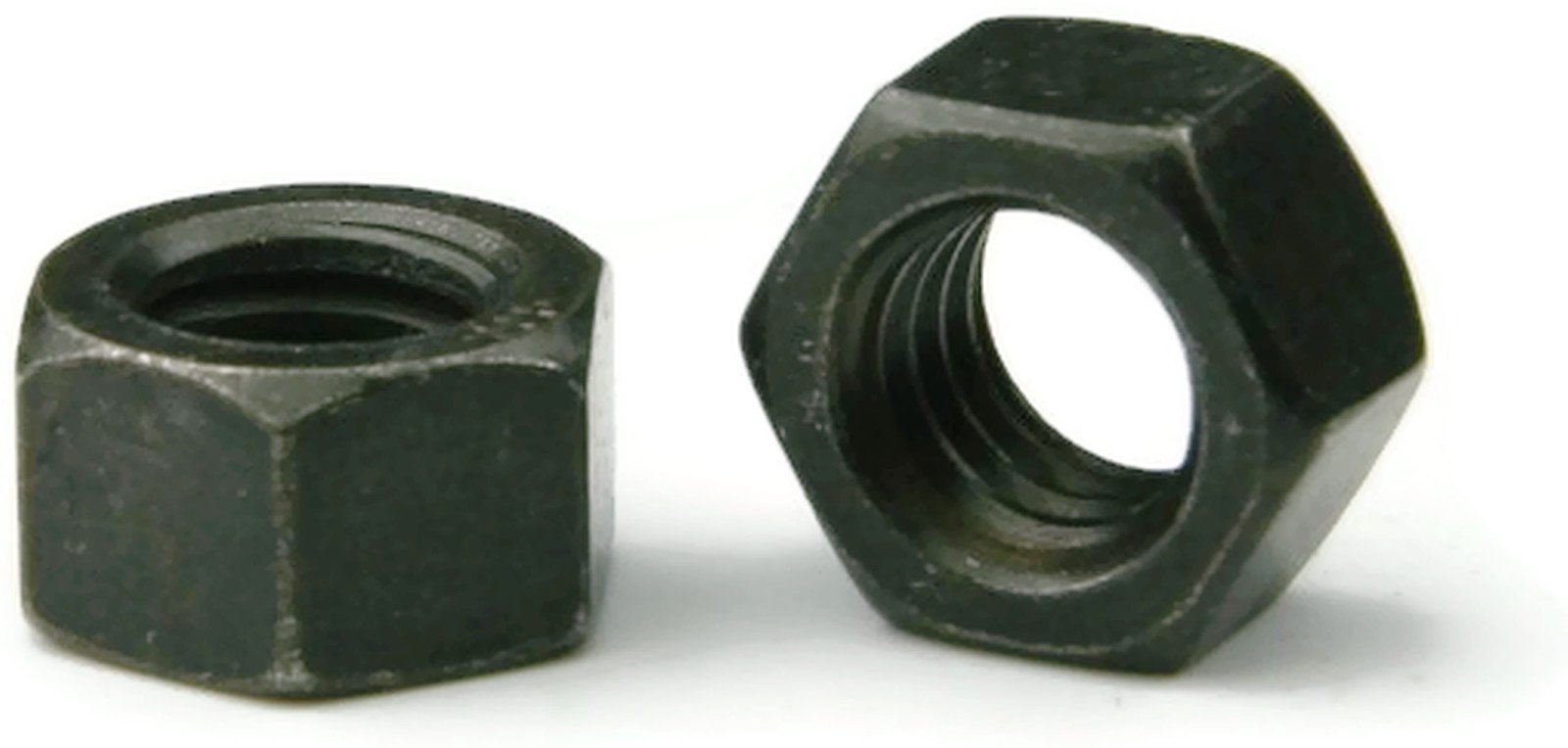 18-8 Stainless Steel Black Oxide Finish Hex Nuts - 1/4-20 (7/16 Flats x 7/32 Thick) - Qty 100
