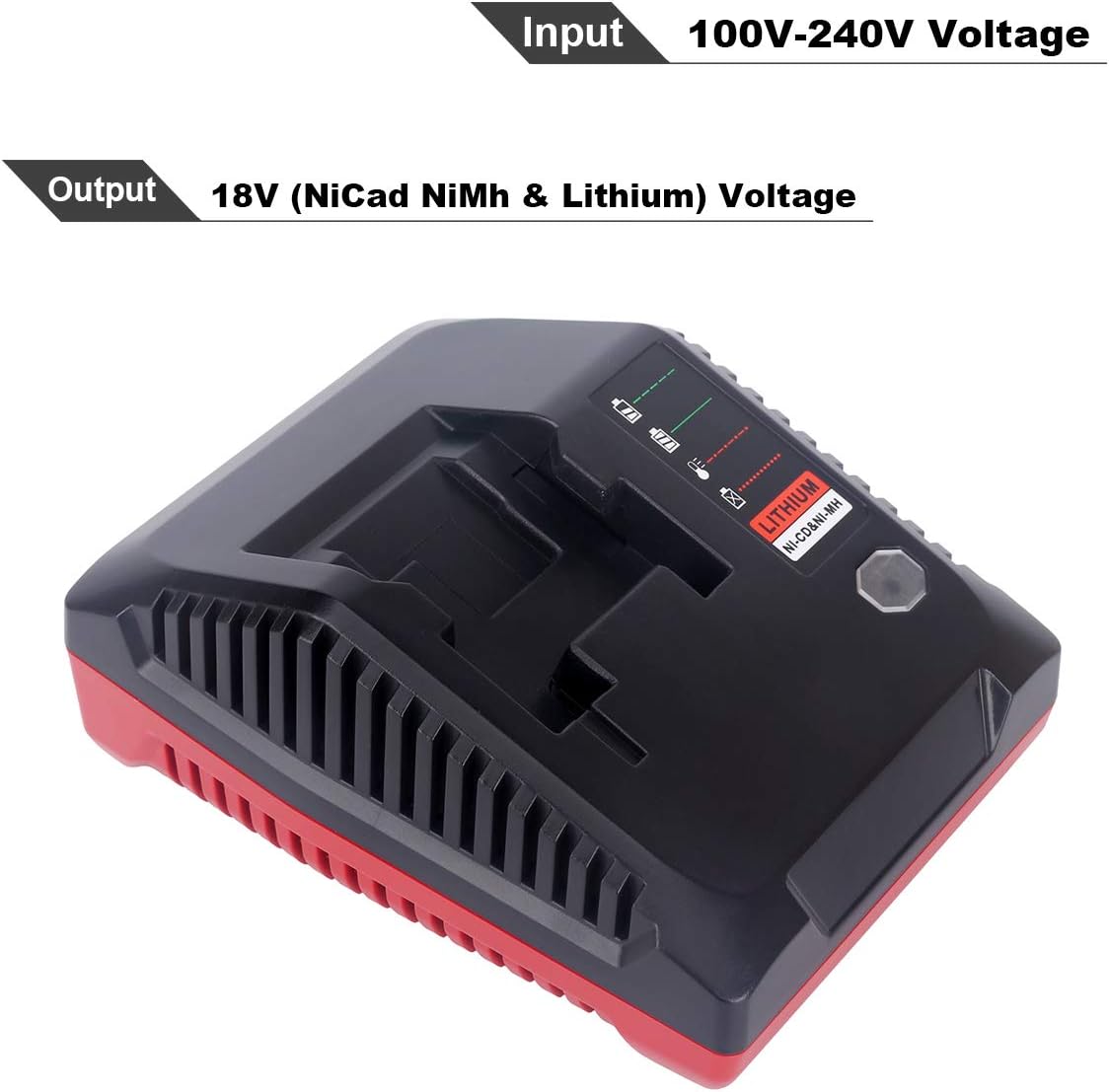 Lasica 18V 3.0A Fast Battery Charger PCXMVC Replacement for Porter-Cable 18-Volt PC18B NiCd, NiMh & Lithium Cordless Tool Battery Packs PC18BL PC18BLEX Compatible with Porter Cable 18V Charger PCMVC - Image 9