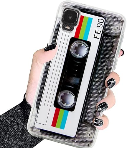 Miniatura 2 de FLYING FLIER Funda de cinta de casete retro para Tracfone Alcatel TCL A3 A509DL Funda Vintage 80s 90s Cassete Tape TPU Funda protectora a prueba de
