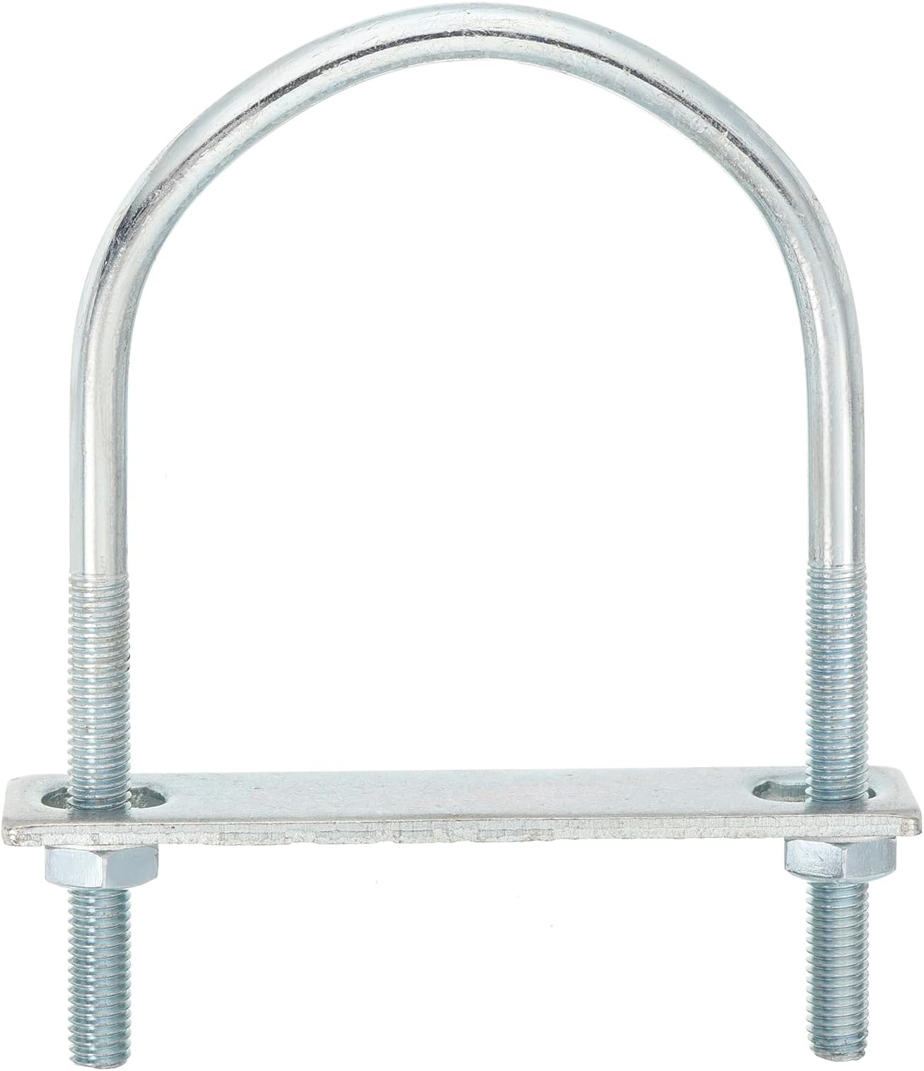 sourcing map Round U-Bolts, 8 Set 80mm Inner Width 130mm Length M8 Zinc-Plated Carbon Steel U Clamp Bolt with Nuts and Plates, for Boat Trailer