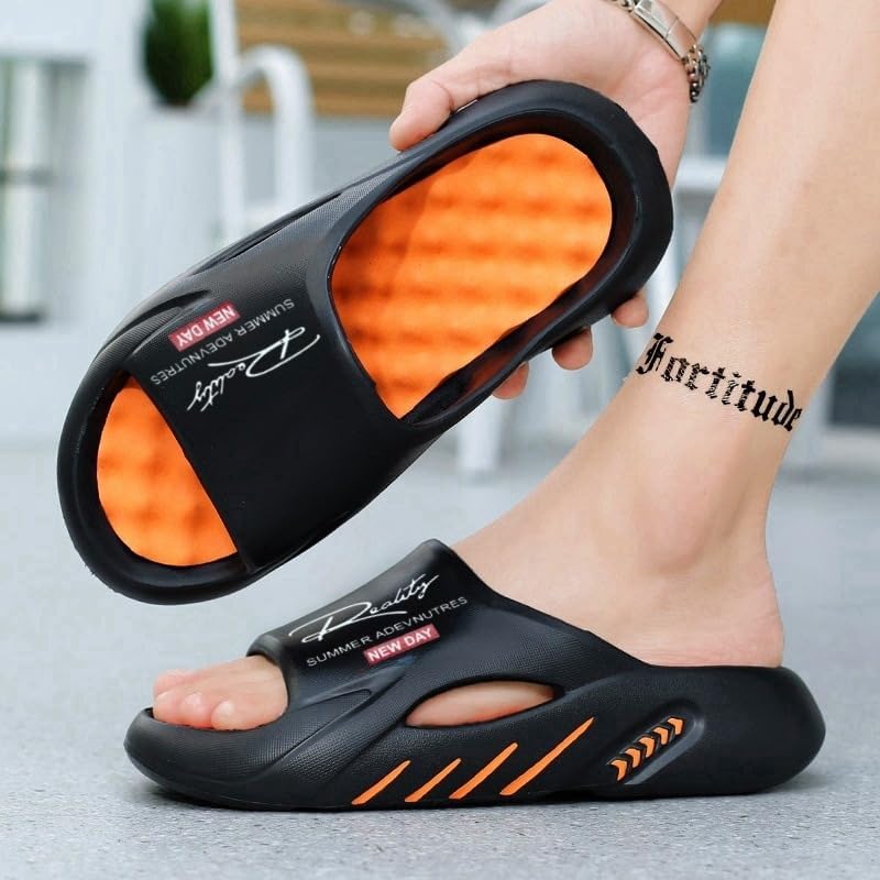 Men's Fashion Outerwear-Inspired Casual Sports Slippers - Non-Slip Thick Sole, Comfortable & Durable Beach Footwear