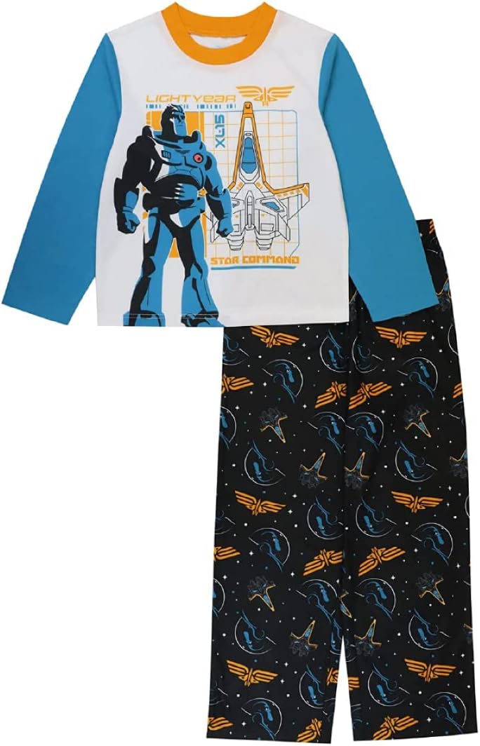 Disney Boys' 2-Piece Loose-fit Pajama Set, Matching Shirts & Pants, Soft & Cute for Kids