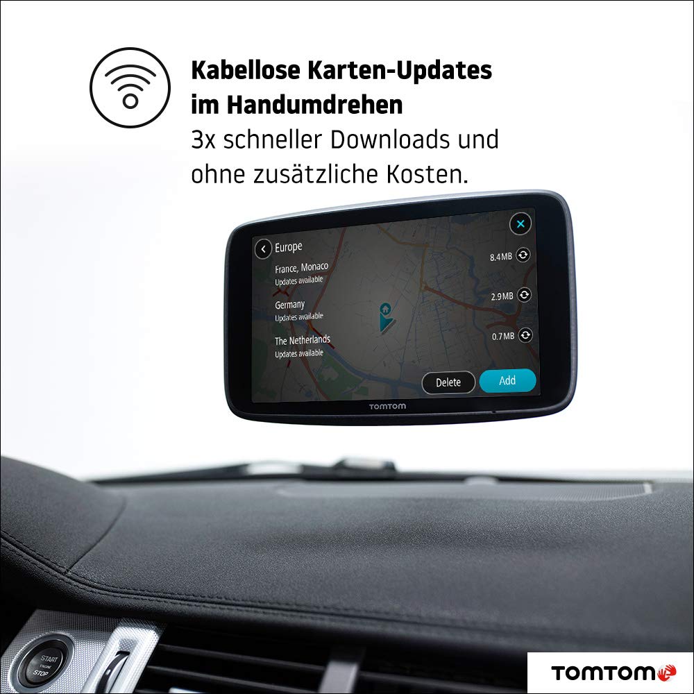 TomTom Navigationsgerät GO Discover (7 Zoll, Stauvermeidung Dank TomTom Traffic, Karten-Updates Welt, schnelle Updates via WiFi, Verfügbarkeit von Parkplätzen, Kraftstoffpreise)