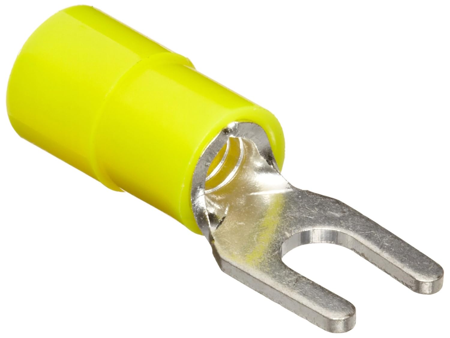 Morris Products 11634 Spade Terminal, Nylon Insulated, Yellow, 12-10 Wire Size, #8 Stud Size (Pack of 100)
