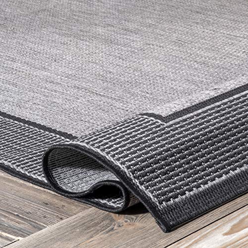 Nuloom Gris Border Indoor/Outdoor Runner Rug, 2' 3" X 7' 10", Grey #TOP5