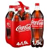 coca-cola classic - sparkling soft drink with distinctive coke flavor - caffeinated soft drink in disposable bottles 4 x 1500 ml