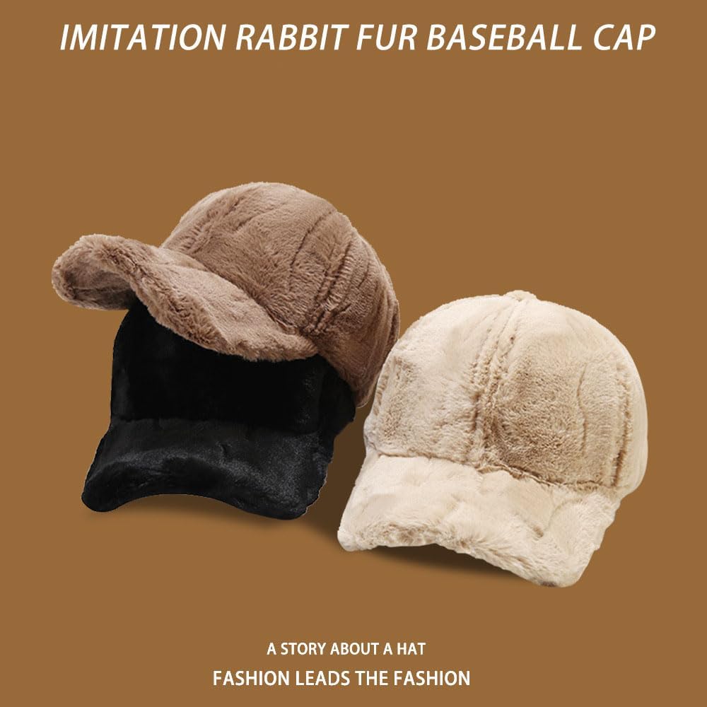 Winter Cap Faux Rabbit Fur Hat Men Women Baseball Cap Men Cap for Women Baseball Cap for Men