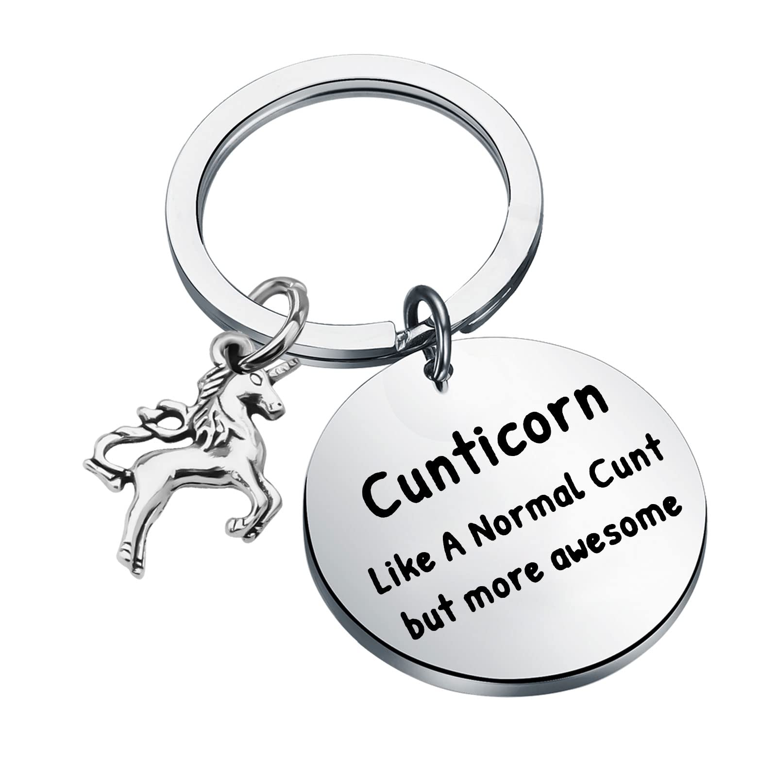 FOTAP Cunt Keychain Cunt- Like A Normal Cunt But More Awesome U Inspirational Charm Gift U Gift for Friend (U key)