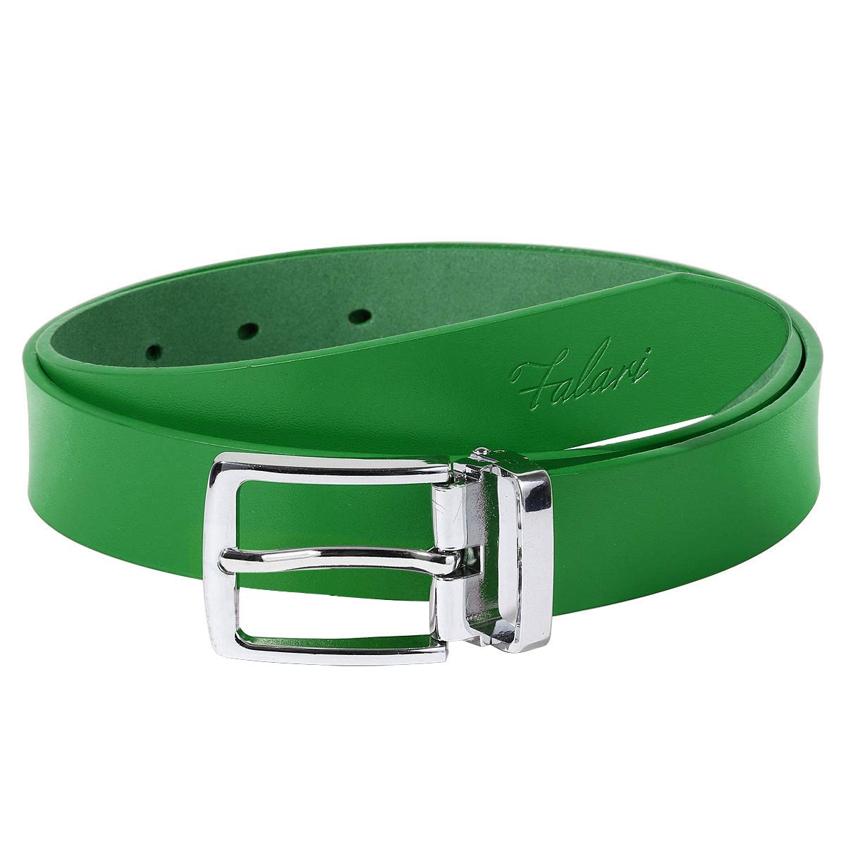 Falari Kids Leather Belts for Boys All Occasion 1" Trim to Fit - One Piece Leather Cutting 5002-Kelly Green