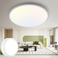 Vista 44 de Paquete de 2 lámparas de techo LED de montaje empotrado, color negro, 12 pulgadas, 28 vatios, regulable y 3000K-4500K-6000K, lámpara de techo de 3