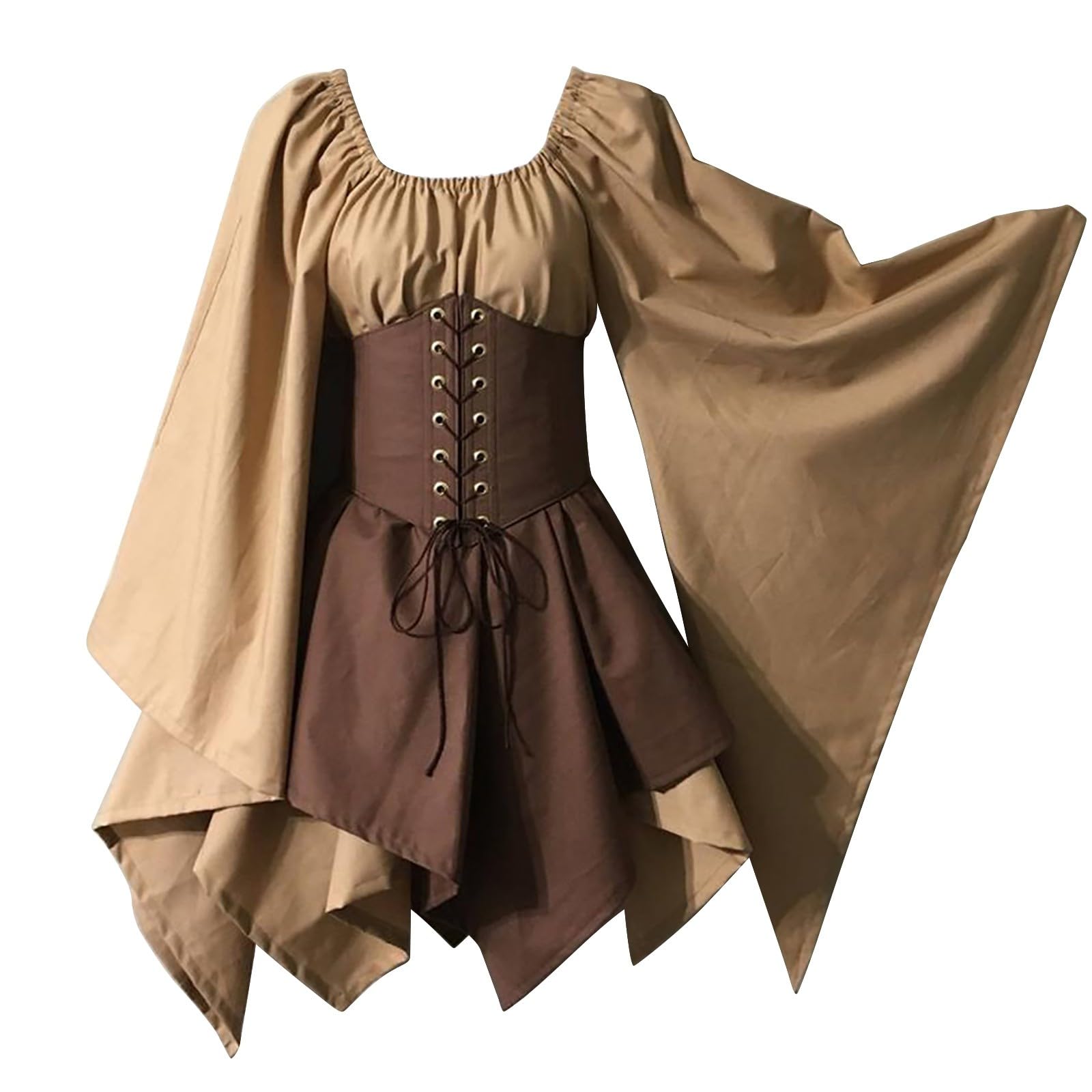 Robe médiévale femme pour Halloween réglable avec corset