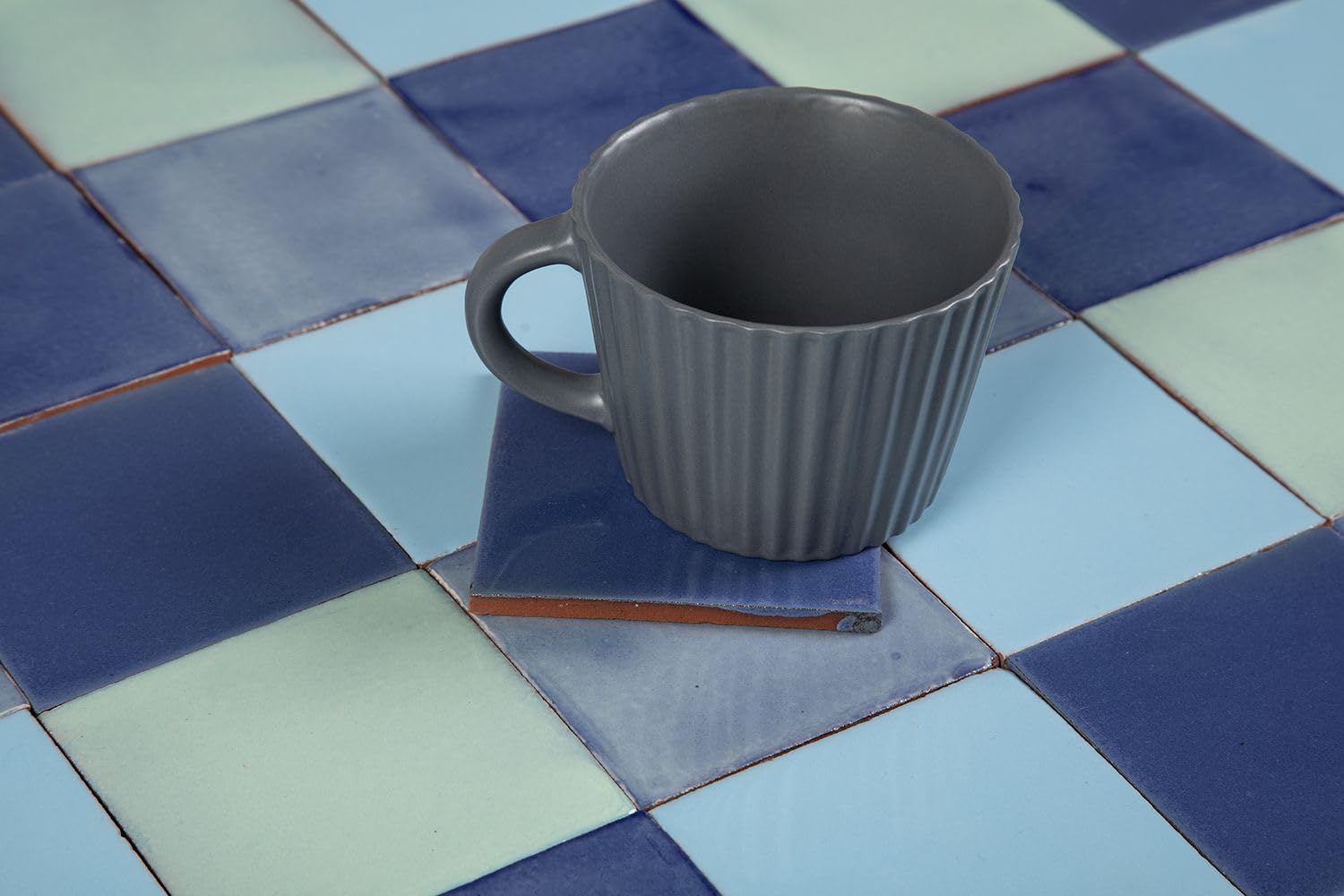 Cerames Azulejos de mosaico de un solo color azuna- mosaico de azulejos de cerámica mexicana, azulejos México para cocina, baño, ducha, pared posterior de cocina, un paquete de 90 azulejos 10,5 x 10,5