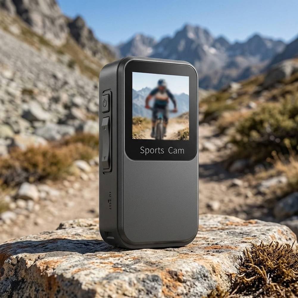 Registrazione audio/video della macchina fotografica di azione 4K per il compatto all'aperto di vlogging | 15 x 10 x 2 cm. Funzionamento facile, opzioni nero/bianco/rosa