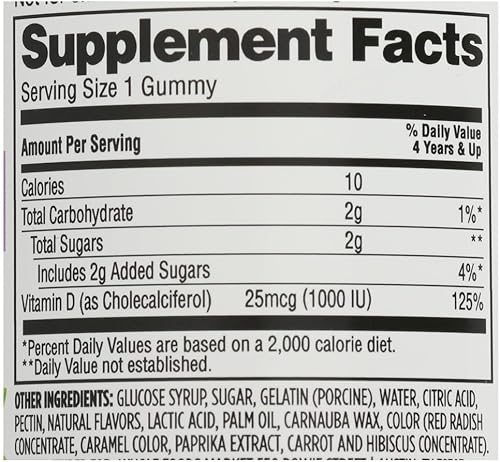 Miniatura 6 de 365 by Whole Foods Market, Gomitas de vitamina D3 para niños, 60 unidades